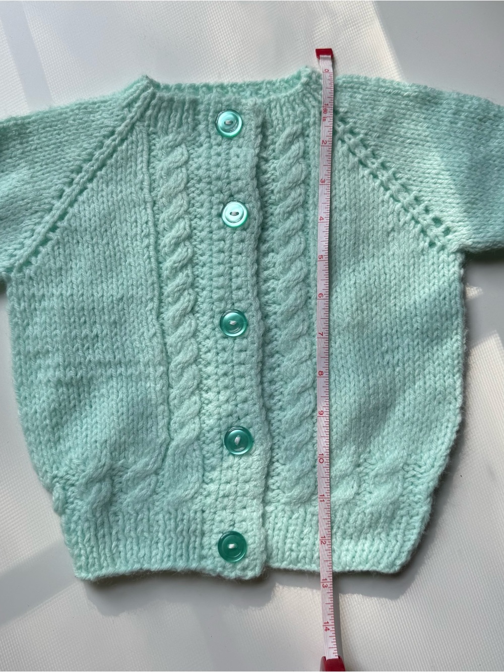Mint Cable Baby’s Cardigan Sweater - Picture 3 of 4